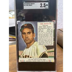1952 Redman Tobacco Sal Maglie  SGC 2.5